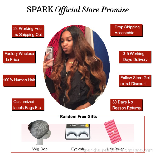 SPARK 10A Ombre Body Wave Bundles Honey Brown 1b/30 Human Hair Bundles Ombre Brazilian Virgin Hair Weave Bundles 3